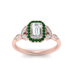 Load image into Gallery viewer, leaves-emerald-cut-halo-diamond-engagement-ring-with-emerald-in-rose-gold-FD9827EMRGEMGRANGLE5-NL-RG.jpg?v=1770891203