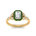 Load image into Gallery viewer, leaves-emerald-cut-halo-diamond-engagement-ring-with-emerald-in-yellow-gold-FD9827EMRGEMGRANGLE5-NL-YG.jpg?v=1770891204