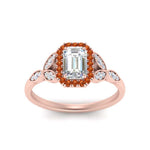 Load image into Gallery viewer, leaves-emerald-cut-halo-diamond-engagement-ring-with-orange-sapphire-in-rose-gold-FD9827EMRGSAORANGLE5-NL-RG.jpg?v=1770891203