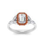 Load image into Gallery viewer, leaves-emerald-cut-halo-diamond-engagement-ring-with-orange-sapphire-in-white-gold-FD9827EMRGSAORANGLE5-NL-WG.jpg?v=1770891203