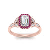 Load image into Gallery viewer, leaves-emerald-cut-halo-diamond-engagement-ring-with-pink-sapphire-in-rose-gold-FD9827EMRGSADRPIANGLE5-NL-RG.jpg?v=1770891203