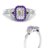 Load image into Gallery viewer, leaves-emerald-cut-halo-diamond-engagement-ring-with-purple-topaz-in-white-gold-FD9827EMRGVITOANGLE3-NL-WG.jpg?v=1770891203