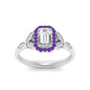 Load image into Gallery viewer, leaves-emerald-cut-halo-diamond-engagement-ring-with-purple-topaz-in-white-gold-FD9827EMRGVITOANGLE5-NL-WG.jpg?v=1770891203
