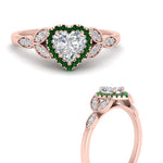 Load image into Gallery viewer, leaves-heart-shaped-halo-diamond-engagement-ring-with-emerald-in-rose-gold-FD9827HTRGEMGRANGLE3-NL-RG.jpg?v=1770891218