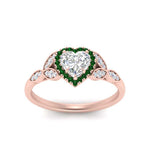 Load image into Gallery viewer, leaves-heart-shaped-halo-diamond-engagement-ring-with-emerald-in-rose-gold-FD9827HTRGEMGRANGLE5-NL-RG.jpg?v=1770891218