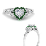 Load image into Gallery viewer, leaves-heart-shaped-halo-diamond-engagement-ring-with-emerald-in-white-gold-FD9827HTRGEMGRANGLE3-NL-WG.jpg?v=1770891218
