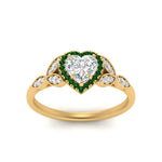 Load image into Gallery viewer, leaves-heart-shaped-halo-diamond-engagement-ring-with-emerald-in-yellow-gold-FD9827HTRGEMGRANGLE5-NL-YG.jpg?v=1770891218