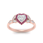 Load image into Gallery viewer, leaves-heart-shaped-halo-diamond-engagement-ring-with-pink-sapphire-in-rose-gold-FD9827HTRGSADRPIANGLE5-NL-RG.jpg?v=1770891218