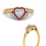 Load image into Gallery viewer, leaves-heart-shaped-halo-diamond-engagement-ring-with-pink-sapphire-in-yellow-gold-FD9827HTRGSADRPIANGLE3-NL-YG.jpg?v=1770891218