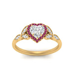 Load image into Gallery viewer, leaves-heart-shaped-halo-diamond-engagement-ring-with-pink-sapphire-in-yellow-gold-FD9827HTRGSADRPIANGLE5-NL-YG.jpg?v=1770891218