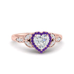 Load image into Gallery viewer, leaves-heart-shaped-halo-diamond-engagement-ring-with-purple-topaz-in-rose-gold-FD9827HTRGVITO-NL-RG.jpg?v=1770891218