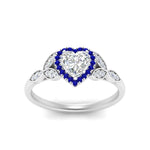 Load image into Gallery viewer, leaves-heart-shaped-halo-diamond-engagement-ring-with-sapphire-in-white-gold-FD9827HTRGSABLANGLE5-NL-WG.jpg?v=1770891218