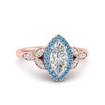 Load image into Gallery viewer, leaves-marquise-cut-halo-diamond-engagement-ring-with-blue-topaz-in-rose-gold-FD9827MQRGICBLTO-NL-RG.jpg?v=1770891235