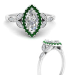 Load image into Gallery viewer, leaves-marquise-cut-halo-diamond-engagement-ring-with-emerald-in-white-gold-FD9827MQRGEMGRANGLE3-NL-WG.jpg?v=1770891235
