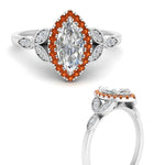 Load image into Gallery viewer, leaves-marquise-cut-halo-diamond-engagement-ring-with-orange-sapphire-in-white-gold-FD9827MQRGSAORANGLE3-NL-WG.jpg?v=1770891235