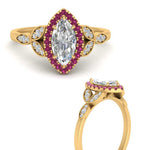 Load image into Gallery viewer, leaves-marquise-cut-halo-diamond-engagement-ring-with-pink-sapphire-in-yellow-gold-FD9827MQRGSADRPIANGLE3-NL-YG.jpg?v=1770891234
