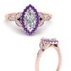 Load image into Gallery viewer, leaves-marquise-cut-halo-diamond-engagement-ring-with-purple-topaz-in-rose-gold-FD9827MQRGVITOANGLE3-NL-RG_284ffcfd-f75e-4f95-a6a9-1d2f67ba6111.jpg?v=1770891369