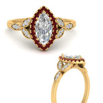 Load image into Gallery viewer, leaves-marquise-cut-halo-diamond-engagement-ring-with-ruby-in-yellow-gold-FD9827MQRGRUDRANGLE3-NL-YG.jpg?v=1770891235