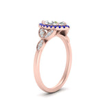 Load image into Gallery viewer, leaves-marquise-cut-halo-diamond-engagement-ring-with-sapphire-in-rose-gold-FD9827MQRGSABLANGLE2-NL-RG.jpg?v=1770891234