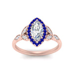 Load image into Gallery viewer, leaves-marquise-cut-halo-diamond-engagement-ring-with-sapphire-in-rose-gold-FD9827MQRGSABLANGLE5-NL-RG.jpg?v=1770891235