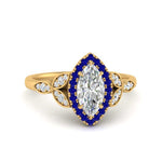Load image into Gallery viewer, leaves-marquise-cut-halo-diamond-engagement-ring-with-sapphire-in-yellow-gold-FD9827MQRGSABL-NL-YG.jpg?v=1770891234