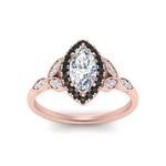 Load image into Gallery viewer, leaves-marquise-cut-halo-engagement-ring-with-black-diamond-in-rose-gold-FD9827MQRGBLACKANGLE5-NL-RG.jpg?v=1770891235