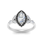 Load image into Gallery viewer, leaves-marquise-cut-halo-engagement-ring-with-black-diamond-in-white-gold-FD9827MQRGBLACKANGLE5-NL-WG.jpg?v=1770891235
