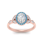 Load image into Gallery viewer, leaves-oval-shaped-halo-diamond-engagement-ring-with-blue-topaz-in-rose-gold-FD9827OVRGICBLTOANGLE5-NL-RG.jpg?v=1770891253