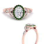 Load image into Gallery viewer, leaves-oval-shaped-halo-diamond-engagement-ring-with-emerald-in-rose-gold-FD9827OVRGEMGRANGLE3-NL-RG.jpg?v=1770891254