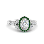 Load image into Gallery viewer, leaves-oval-shaped-halo-diamond-engagement-ring-with-emerald-in-white-gold-FD9827OVRGEMGR-NL-WG.jpg?v=1770891254