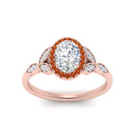 Load image into Gallery viewer, leaves-oval-shaped-halo-diamond-engagement-ring-with-orange-sapphire-in-rose-gold-FD9827OVRGSAORANGLE5-NL-RG.jpg?v=1770891253