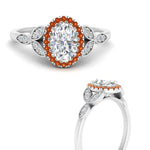 Load image into Gallery viewer, leaves-oval-shaped-halo-diamond-engagement-ring-with-orange-sapphire-in-white-gold-FD9827OVRGSAORANGLE3-NL-WG.jpg?v=1770891253