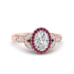 Load image into Gallery viewer, leaves-oval-shaped-halo-diamond-engagement-ring-with-pink-sapphire-in-rose-gold-FD9827OVRGSADRPI-NL-RG.jpg?v=1770891253