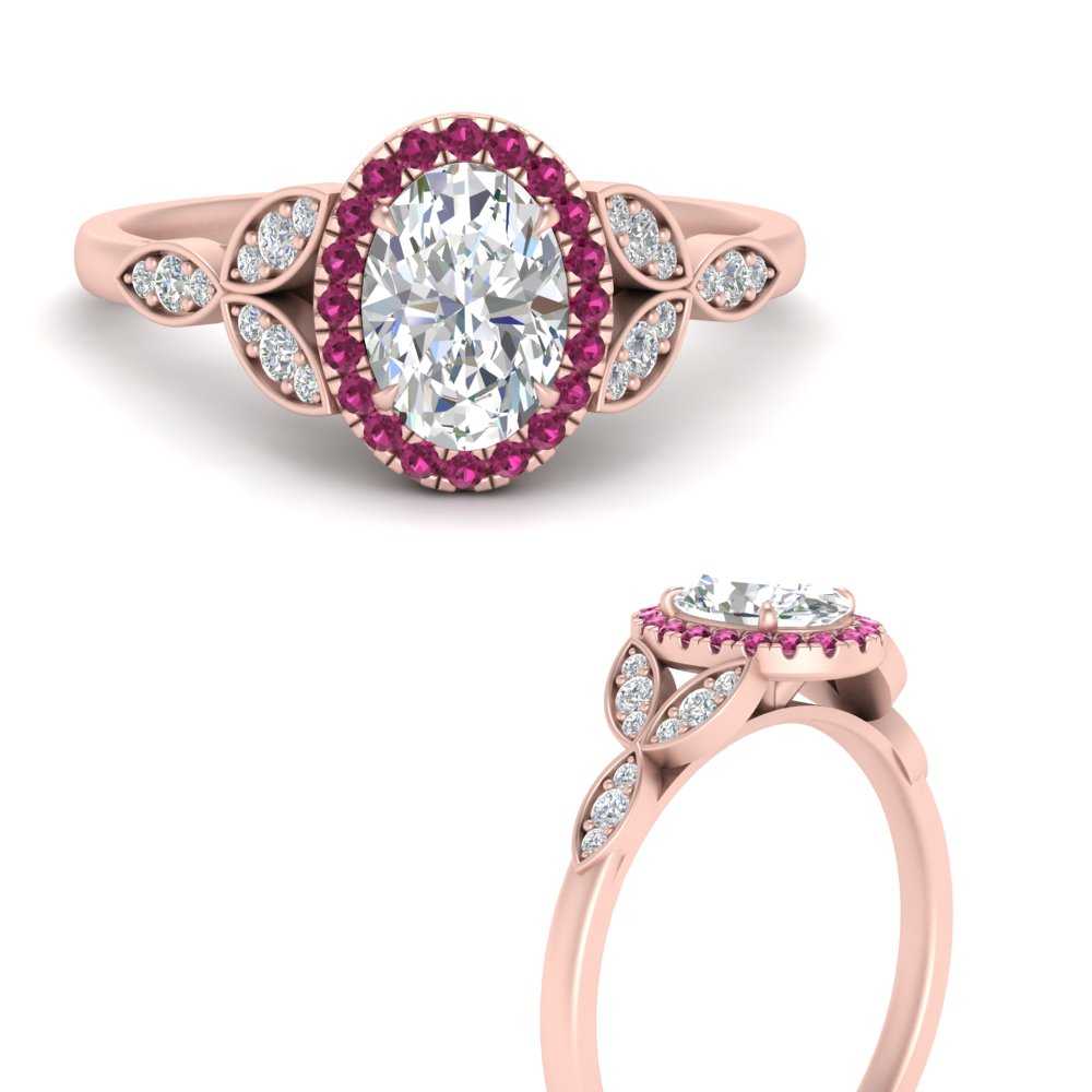 leaves-oval-shaped-halo-diamond-engagement-ring-with-pink-sapphire-in-rose-gold-FD9827OVRGSADRPIANGLE3-NL-RG.jpg?v=1770891253