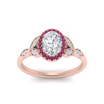 Load image into Gallery viewer, leaves-oval-shaped-halo-diamond-engagement-ring-with-pink-sapphire-in-rose-gold-FD9827OVRGSADRPIANGLE5-NL-RG.jpg?v=1770891253