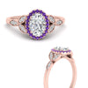 Load image into Gallery viewer, leaves-oval-shaped-halo-diamond-engagement-ring-with-purple-topaz-in-rose-gold-FD9827OVRGVITOANGLE3-NL-RG.jpg?v=1770891253