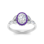 Load image into Gallery viewer, leaves-oval-shaped-halo-diamond-engagement-ring-with-purple-topaz-in-white-gold-FD9827OVRGVITOANGLE5-NL-WG.jpg?v=1770891253
