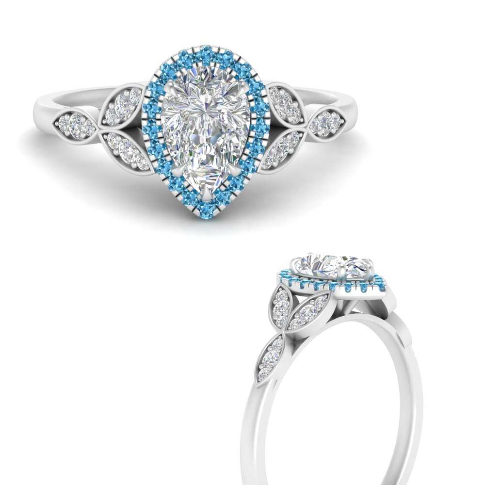 leaves-pear-shaped-halo-diamond-engagement-ring-with-blue-topaz-in-white-gold-FD9827PERGICBLTOANGLE3-NL-WG.jpg?v=1770891269