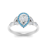 Load image into Gallery viewer, leaves-pear-shaped-halo-diamond-engagement-ring-with-blue-topaz-in-white-gold-FD9827PERGICBLTOANGLE5-NL-WG.jpg?v=1770891269