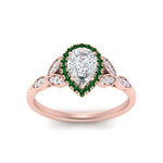 Load image into Gallery viewer, leaves-pear-shaped-halo-diamond-engagement-ring-with-emerald-in-rose-gold-FD9827PERGEMGRANGLE5-NL-RG.jpg?v=1770891269