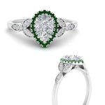 Load image into Gallery viewer, leaves-pear-shaped-halo-diamond-engagement-ring-with-emerald-in-white-gold-FD9827PERGEMGRANGLE3-NL-WG.jpg?v=1770891269