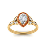 Load image into Gallery viewer, leaves-pear-shaped-halo-diamond-engagement-ring-with-orange-sapphire-in-yellow-gold-FD9827PERGSAORANGLE5-NL-YG.jpg?v=1770891269