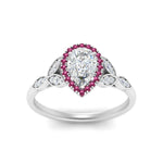 Load image into Gallery viewer, leaves-pear-shaped-halo-diamond-engagement-ring-with-pink-sapphire-in-white-gold-FD9827PERGSADRPIANGLE5-NL-WG.jpg?v=1770891269