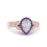 Load image into Gallery viewer, leaves-pear-shaped-halo-diamond-engagement-ring-with-purple-topaz-in-rose-gold-FD9827PERGVITO-NL-RG.jpg?v=1770891269