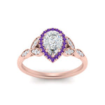 Load image into Gallery viewer, leaves-pear-shaped-halo-diamond-engagement-ring-with-purple-topaz-in-rose-gold-FD9827PERGVITOANGLE5-NL-RG.jpg?v=1770891269