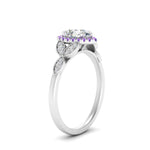Load image into Gallery viewer, leaves-pear-shaped-halo-diamond-engagement-ring-with-purple-topaz-in-white-gold-FD9827PERGVITOANGLE2-NL-WG.jpg?v=1770891269