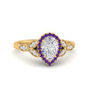Load image into Gallery viewer, leaves-pear-shaped-halo-diamond-engagement-ring-with-purple-topaz-in-yellow-gold-FD9827PERGVITO-NL-YG.jpg?v=1770891270
