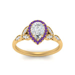 Load image into Gallery viewer, leaves-pear-shaped-halo-diamond-engagement-ring-with-purple-topaz-in-yellow-gold-FD9827PERGVITOANGLE5-NL-YG.jpg?v=1770891270