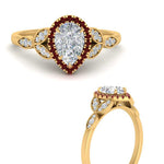 Load image into Gallery viewer, leaves-pear-shaped-halo-diamond-engagement-ring-with-ruby-in-yellow-gold-FD9827PERGRUDRANGLE3-NL-YG.jpg?v=1770891269