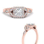 Load image into Gallery viewer, leaves-princess-cut-halo-diamond-engagement-ring-in-rose-gold-FD9827PRRANGLE3-NL-RG.jpg?v=1770891286